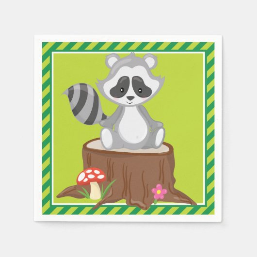 Woodland Animals | Raccoon Servetten (Voorkant)