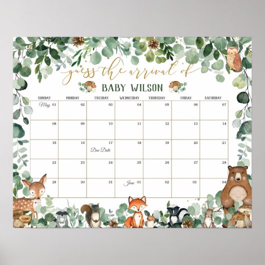 Woodland Animals raden babyboomgaard Poster (Voorkant)
