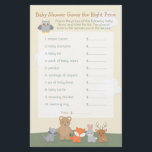 Woodland Animals raden het Baby shower van de Prij Flyer<br><div class="desc">Stomme en trendy baby shower! Hij is uitgerust met een uil, een wasbeer, een konijn, vossen, een beer en een hert op een rijke, getextureerde achtergrond. Coördinatie van objecten in onze Zazzle-winkel, maar neem contact met ons op als je dit ontwerp op een ander product wilt toepassen. Hartelijk dank voor...</div>