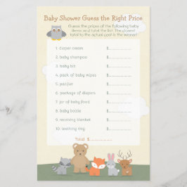 Woodland Animals raden het Baby shower van de Prij Flyer
