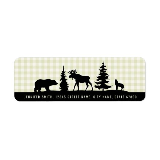 Woodland Animals retouradres labels (Voorkant)