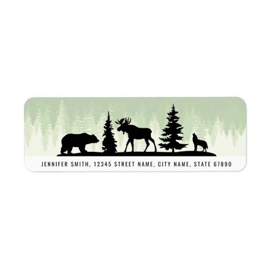 Woodland Animals retouradres labels (Voorkant)