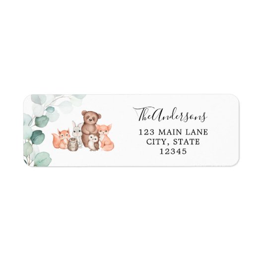 Woodland Animals Return Address Label (Voorkant)