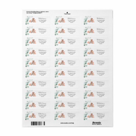 Woodland Animals Return Address Label (Full Sheet)