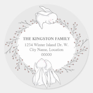 Woodland Animals Return Address Seal Ronde Sticker