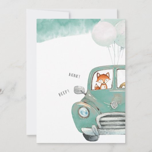 Woodland Animals rijden op babyschoeisel Kaart (Achterkant)