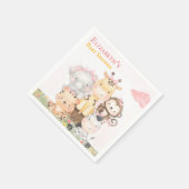 Woodland Animals | Roze Baby shower van geverfd me Servet (Hoek)