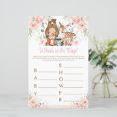 Woodland Animals roze Floral wat zit er in de tas (Staand voorkant)