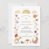 Woodland Animals Roze Verjaardag Kaart (Voorkant)