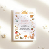 Woodland Animals Roze Verjaardag Kaart