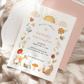 Woodland Animals Roze Verjaardag Kaart