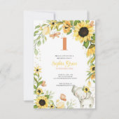 Woodland Animals Rubor  Floral primer cumpleaños Kaart (Voorkant)