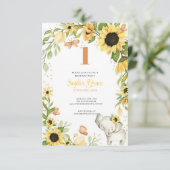 Woodland Animals Rubor  Floral primer cumpleaños Kaart (Staand voorkant)
