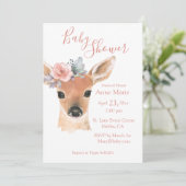 Woodland Animals Rustic Deer Waterverf Baby Kaart (Staand voorkant)