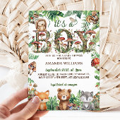 Woodland Animals Rustiek Schattige Jongen Baby sho Kaart