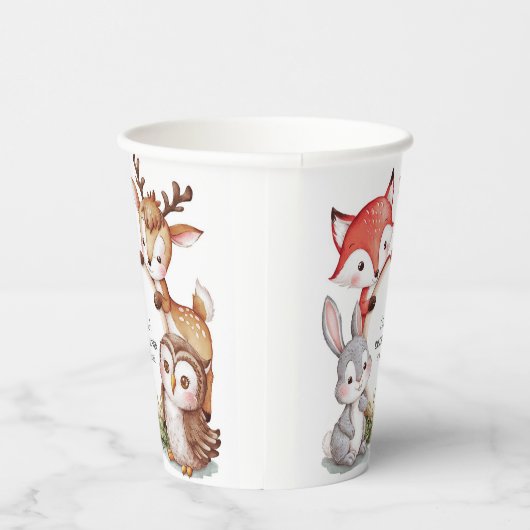 Woodland Animals Schattige Baby shower Papieren Bekers (Rechts)