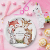 Woodland Animals Schattige Baby shower Papieren Bordje (Feest)