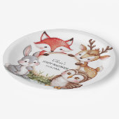 Woodland Animals Schattige Baby shower Papieren Bordje (Gekanteld)