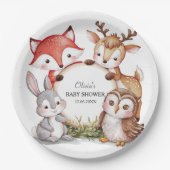 Woodland Animals Schattige Baby shower Papieren Bordje (Voorkant)