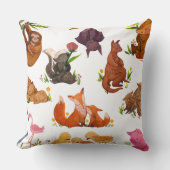 Woodland Animals - Schattige Bos Creature Pattern Kussen (Voorkant)