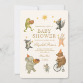 Woodland Animals Schattige Circus Baby shower Kaart (Voorkant)