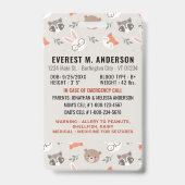 Woodland Animals Schattigee aangepaste moderne fot Badge (Back)