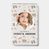 Woodland Animals Schattigee aangepaste moderne fot Badge (Front)