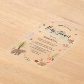 Woodland Animals Script-Baby shower Acryl Uitnodigingen (Laagn)