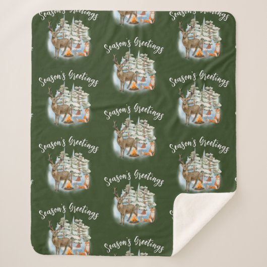 Woodland Animals Sherpa Deken (Voorkant)