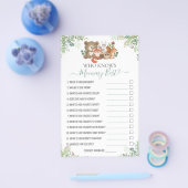 Woodland animals Shower Hoe goed ken je het spel? Flyer (Enkel)