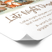 Woodland Animals Shower Late Night Diapers Sign Poster (Hoek)
