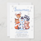 Woodland Animals Sneeuwman Winter Boy Baby shower Kaart (Voorkant)