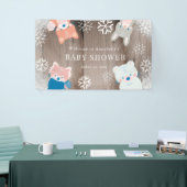 Woodland Animals Sneeuwvlok Baby shower Welkom Spandoek (Beurs)