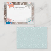 Woodland Animals Sneeuwvlok Blauw Advies Kaart (Voorkant / Achterkant)