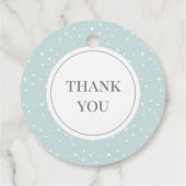 Woodland Animals Sneeuwvlok Hout Blauw Baby shower Bedankjes Labels (Achterkant)