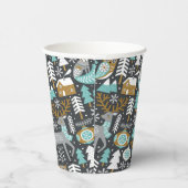 Woodland Animals Sneeuwvlokken Scandinavische Kers Papieren Bekers (Rechts)