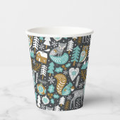 Woodland Animals Sneeuwvlokken Scandinavische Kers Papieren Bekers (Voorkant)