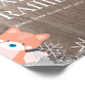 Woodland Animals Snow Baby shower Diaper Raffle Poster (Hoek)