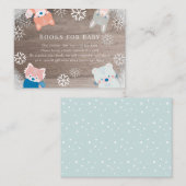 Woodland Animals Snowflake Blue Book Request Informatiekaartje (Voorkant / Achterkant)