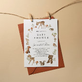 Woodland Animals Spring Baby shower Invitation Kaart