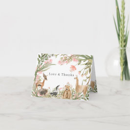 Woodland Animals | Sweet Spring Floral Hartelijk d Bedankkaart