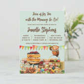 Woodland Animals Tea Party Baby shower Kaart (Staand voorkant)