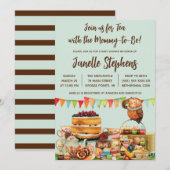 Woodland Animals Tea Party Baby shower Kaart (Voorkant / Achterkant)