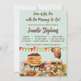 Woodland Animals Tea Party Baby shower Kaart