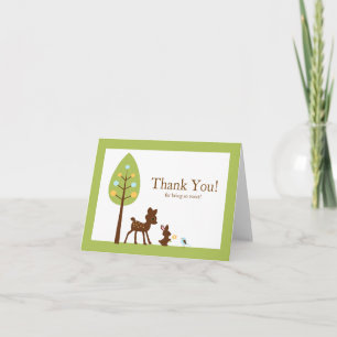 Woodland Animals Thank You Note Kaart