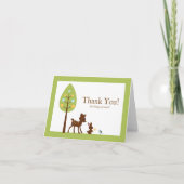 Woodland Animals Thank You Note Kaart (Voorkant)