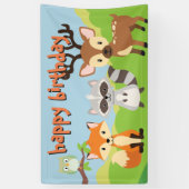Woodland Animals Theme Birthday Party Banner (Verticaal)