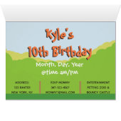 Woodland Animals Theme Verjaardag Uitnodiging Kaar (Binenzijde Horizontaal (Onderkant))