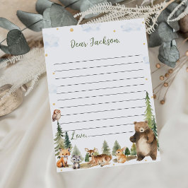 Woodland Animals Time Capsule Note Bericht Kaart