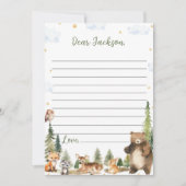 Woodland Animals Time Capsule Note Bericht Kaart (Voorkant)